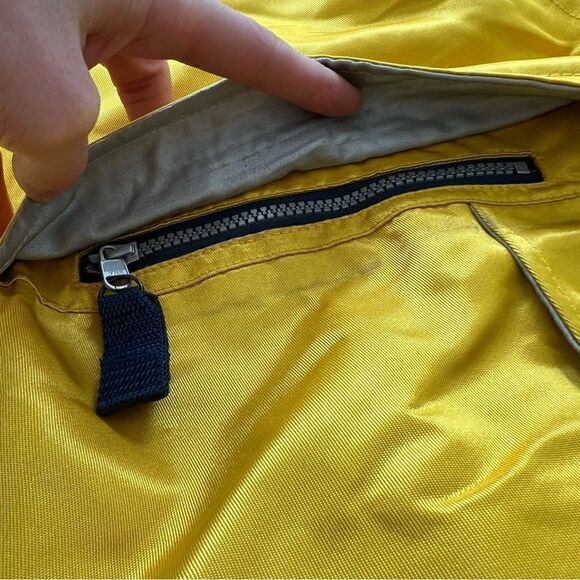 Vtg Tommy Hilfiger Big Flag Logo Gold Hooded Parka Jacket Metallic Mens Size L - Picture 13 of 15